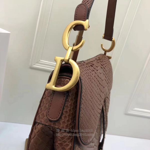 Dior包 Dior saddle頂級蟒蛇皮系列 迪奧馬鞍包 Dior斜挎小包 大號M9001  Dyd1003